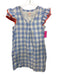 Persifor Size M White, Blue & Pink Cotton Gingham Ruffle Cap Sleeve Dress White, Blue & Pink / M