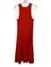 English Factory Size L Red Rayon Blend Ribbed Knit Accordion Pleat A line Dress Red / L