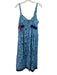 Beau & Ro Size S Mixed Blues Cotton Mermaid Print Sleeveless Shirred Back Dress Mixed Blues / S