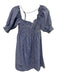 Hill House Size S Blue & White Cotton Tie Back Smocked Top Gingham Dress Blue & White / S