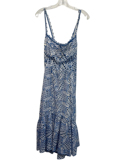 Charo Ruiz Ibiza Size L Blue & White Algodon & polyester Spaghetti Strap Dress Blue & White / L