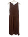 Hill House Size M Brown Rayon Blend Crew Neck Sleeveless Striped Dress Brown / M
