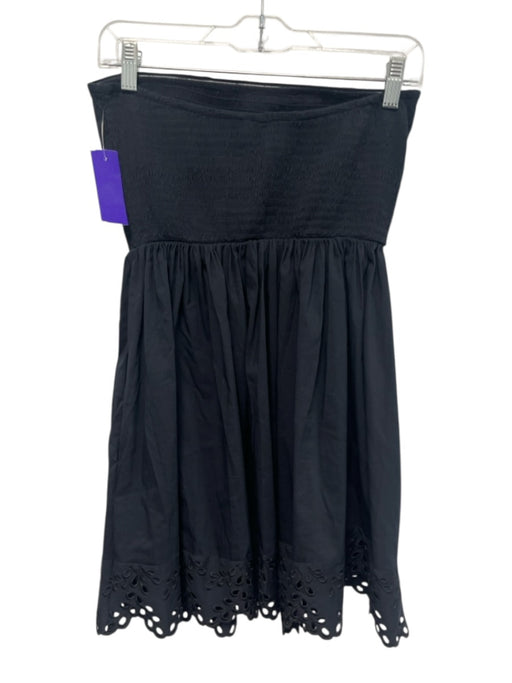 Free People Size S Black Cotton Blend Smocked Tube Top Tiered Dress Black / S