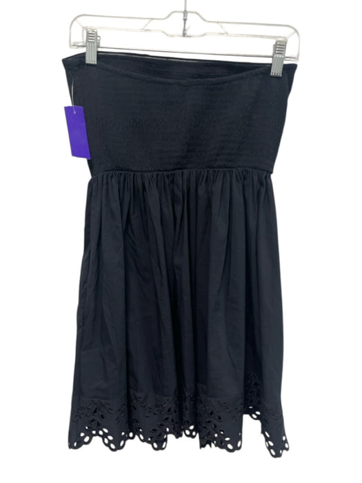 Free People Size S Black Cotton Blend Smocked Tube Top Tiered Dress Black / S