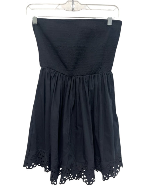 Free People Size S Black Cotton Blend Smocked Tube Top Tiered Dress Black / S