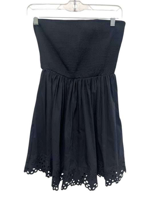 Free People Size S Black Cotton Blend Smocked Tube Top Tiered Dress Black / S