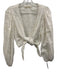 Charina Sarte Size M White Cotton Tie Front 3/4 Sleeve Eyelet Detail Skirt Set White / M
