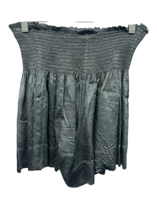Koch Size L Gray Polyester Satin & metallic Shirred Waist Flare Shorts Gray / L