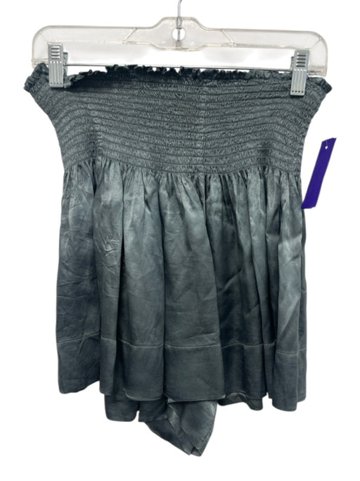 Koch Size L Gray Polyester Satin & metallic Shirred Waist Flare Shorts Gray / L
