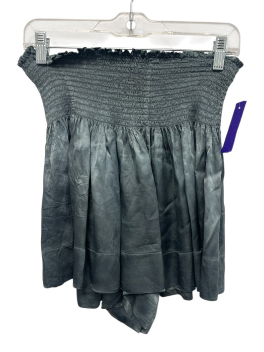 Koch Size L Gray Polyester Satin & metallic Shirred Waist Flare Shorts Gray / L