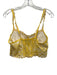 Charo Ruiz Ibiza Size L Yellow & White Cotton Blend Spaghetti Strap Cropped Top Yellow & White / L