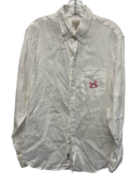 Baird McNutt for J. Crew Size M White Linen Collar Neck Button Down Top White / M