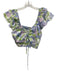 Hill House Size L Blue, Green & Purple Cotton Ruffle Flare Sleeve Side Zip Top Blue, Green & Purple / L