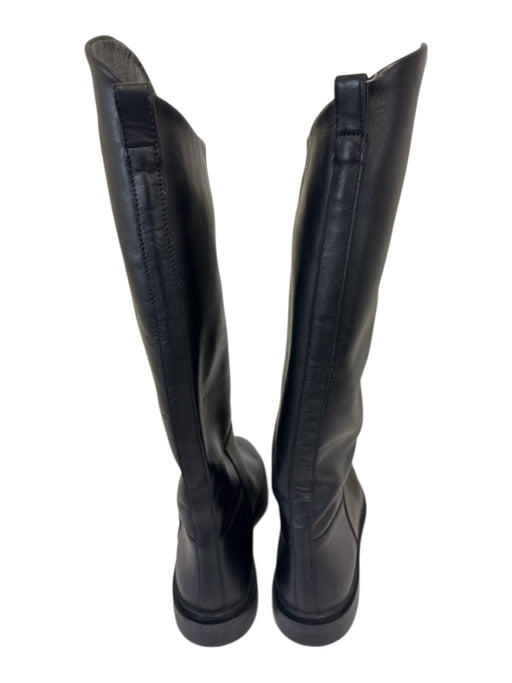 Steve Madden Shoe Size 9 Black Leather High Knee Pull-on shaft Round Toe Boots Black / 9