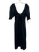 Hill House Size M Black Cotton Puff Short Sleeve Stretch neckline Midi Dress Black / M