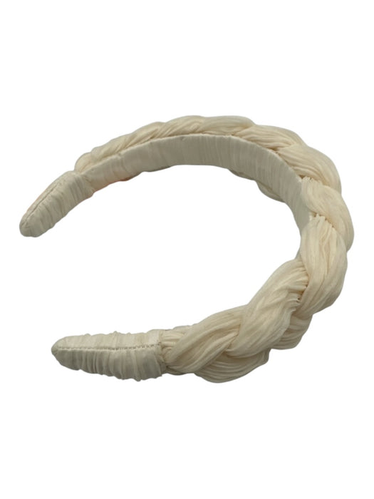 Loeffler Randall White Tulle Micropleat Crinkle Braided Headband White