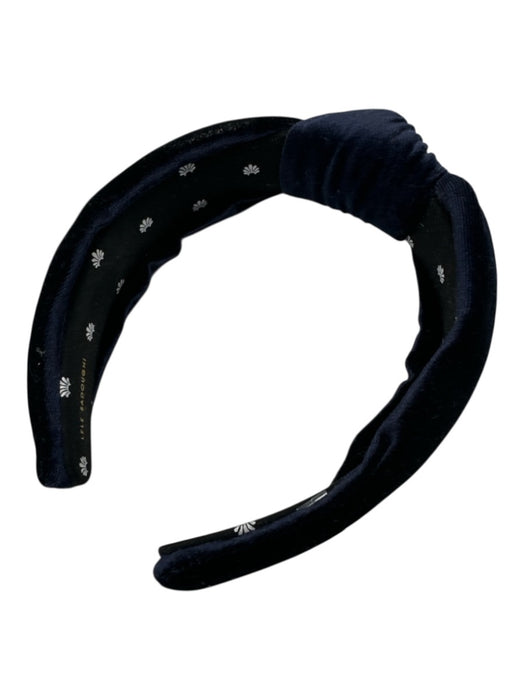 Lele Sadoughi Navy Velvet Bow Detail Shine One Size Headband Navy