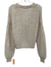 Free People Size L Beige Alpaca Blend Woven Long Sleeve Cardigan Fuzzy Sweater Beige / L