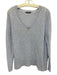 Alashan Size L Blue & White Cashmere Long Sleeve Knit V Neck Sweater Blue & White / L