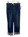 L'agence Size 29 Dark Wash Cotton Zip Fly Mid Rise Wide Leg Cuffed Jeans Dark Wash / 29