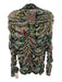 Alice + Olivia Size L Black, Green, Multi Polyester Long Sleeve Button Up Top Black, Green, Multi / L