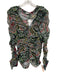 Alice + Olivia Size L Black, Green, Multi Polyester Long Sleeve Button Up Top Black, Green, Multi / L