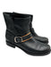 Frye Shoe Size 11 Black Grain Leather Buckle Round Toe Block Heel Boots Black / 11