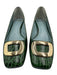 Francis Valentine Shoe Size 9 Green & Gold Leather Block Heel Pumps Green & Gold / 9