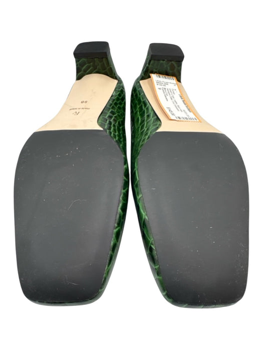 Francis Valentine Shoe Size 9 Green & Gold Leather Block Heel Pumps Green & Gold / 9