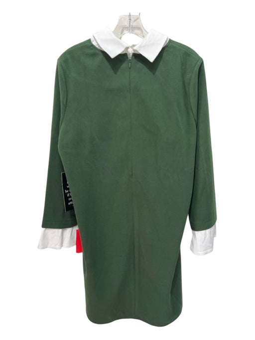 Tuckernuck Size XL Hunter Green & White Polyester Long Sleeve Color Blend Dress Hunter Green & White / XL