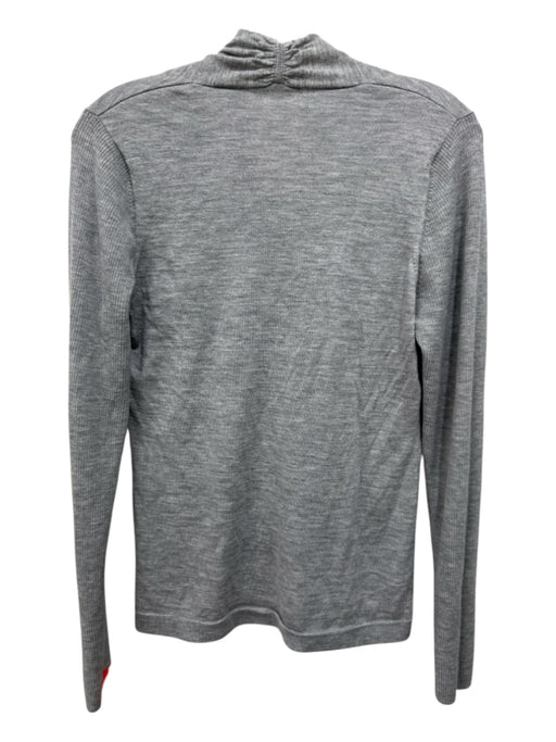 Kinross Size L Gray Cashmere Heathered V Neck Long Sleeve Ribbed Sleeve Sweater Gray / L