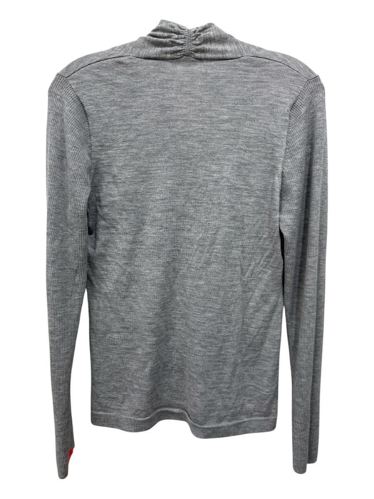 Kinross Size L Gray Cashmere Heathered V Neck Long Sleeve Ribbed Sleeve Sweater Gray / L