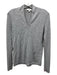 Kinross Size L Gray Cashmere Heathered V Neck Long Sleeve Ribbed Sleeve Sweater Gray / L