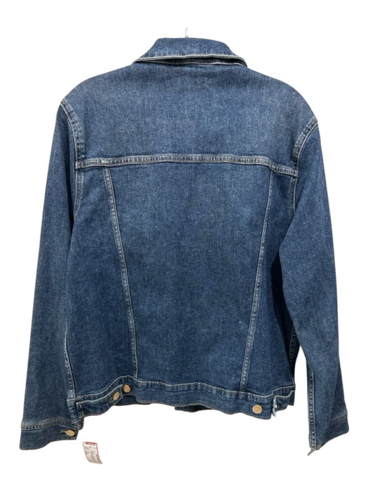 DL 1961 Size Large Med Wash Cotton Denim Gold Buttons Button Up Pockets Jacket Med Wash / Large