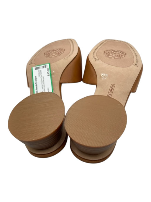 Vince Camuto Shoe Size 8.5 Brown Leather Square Toe Buckle Detail Sandals Brown / 8.5