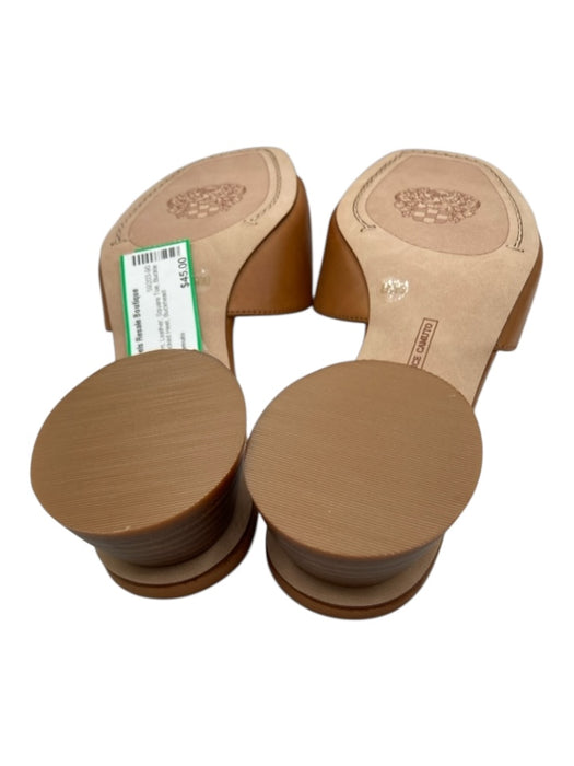 Vince Camuto Shoe Size 8.5 Brown Leather Square Toe Buckle Detail Sandals Brown / 8.5