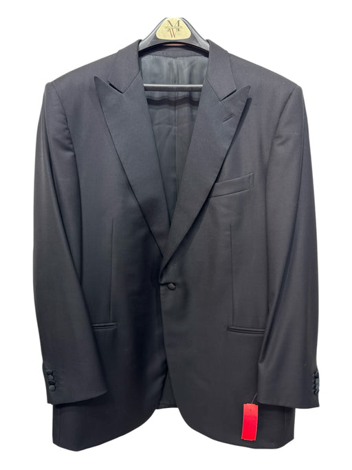 Ermenegildo Zegna Black Wool Solid Tuxedo Men's Suit Black / 58