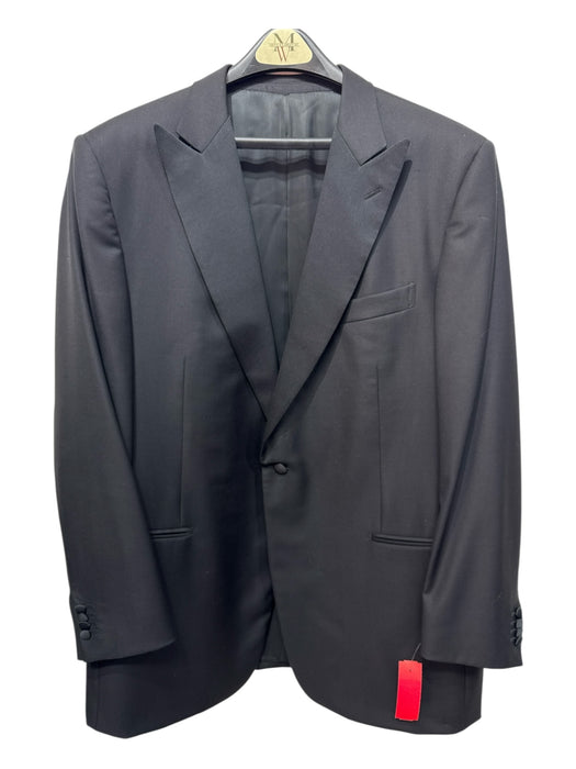Ermenegildo Zegna Black Wool Solid Tuxedo Men's Suit Black / 58