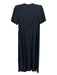 Sleeper Size XS Black Viscose Blend Floral Wrap Midi Dress Black / XS