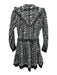 Cleobella Size S Black & White Cotton Printed Long Sleeve Tie Waist Dress Black & White / S
