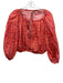 Ciao Lucia Size L Red & Orange Cotton Keyhole Front Drop Shoulder Printed Top Red & Orange / L