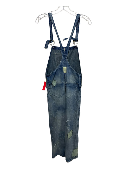 Levis Vintage Size XS Blue Wash Cotton Suspenders Goldtone Hardware Jumpsuit Blue Wash / XS