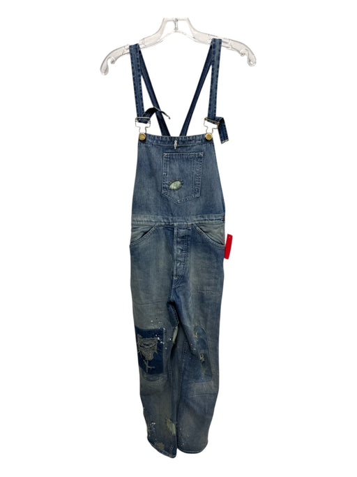 Levis Vintage Size XS Blue Wash Cotton Suspenders Goldtone Hardware Jumpsuit Blue Wash / XS