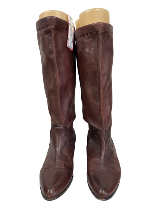 Frye Shoe Size 8M Brown Leather Western Pointed Almond Toe Slouchy Boots Brown / 8M