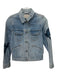 All Saints Size 0 Light Wash Cotton Blend Denim Embroidered Detail Bird Jacket Light Wash / 0