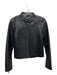 Zara Size Medium Black Sheep Leather Cotton Lining Zipper Long Sleeve Jacket Black / Medium