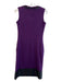 Etcetera Size 0 Violet & Black Viscose & wool Split V Neck Sleeveless Dress Violet & Black / 0