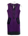 Etcetera Size 0 Violet & Black Viscose & wool Split V Neck Sleeveless Dress Violet & Black / 0