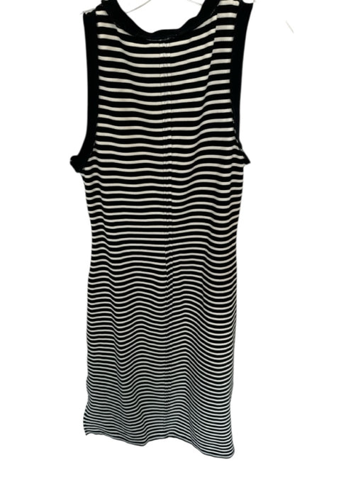 Entro Size M Black & Cream Polyester Blend Maxi Striped Sleeveless Dress Black & Cream / M