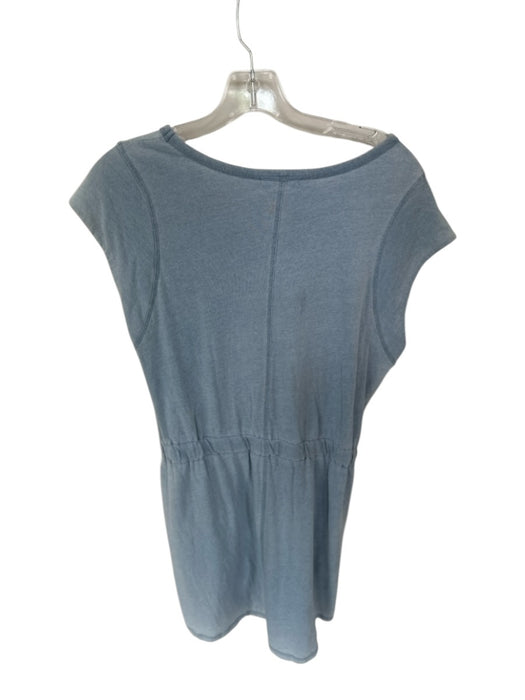 Z Supply Size M Blue Cotton Cap Sleeve Elastic Waist Dress Blue / M
